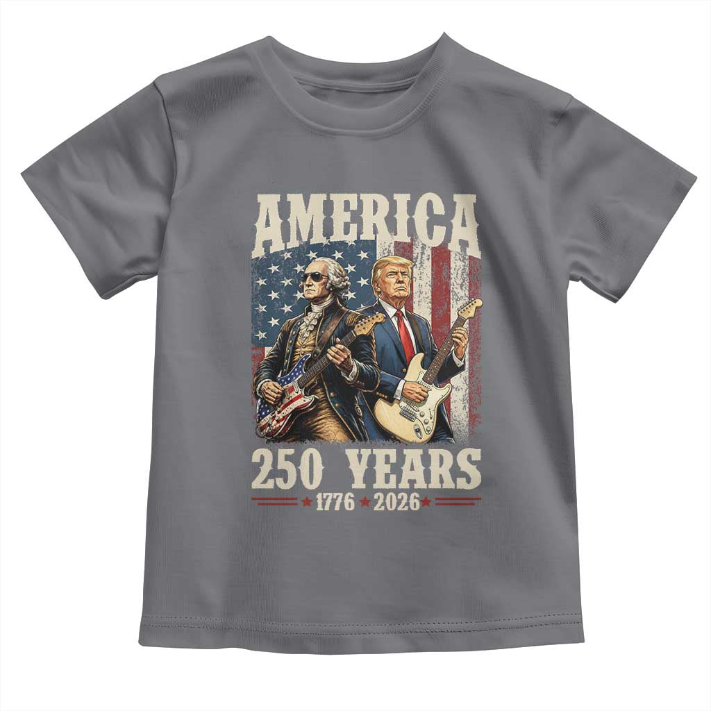 250 Years America Anniversary Toddler T Shirt Vintage President Playing Guitar 4th of July TS14 Charcoal Print Your Wear