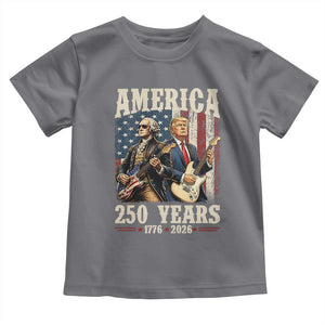 250 Years America Anniversary Toddler T Shirt Vintage President Playing Guitar 4th of July TS14 Charcoal Print Your Wear