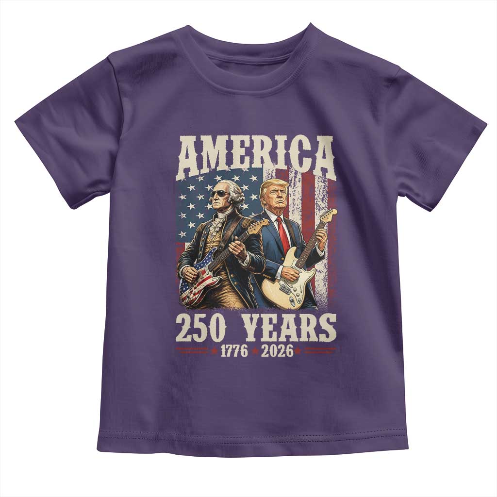 250 Years America Anniversary Toddler T Shirt Vintage President Playing Guitar 4th of July TS14 Purple Print Your Wear