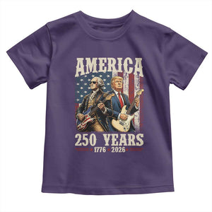 250 Years America Anniversary Toddler T Shirt Vintage President Playing Guitar 4th of July TS14 Purple Print Your Wear