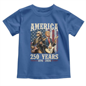 250 Years America Anniversary Toddler T Shirt Vintage President Playing Guitar 4th of July TS14 Royal Blue Print Your Wear