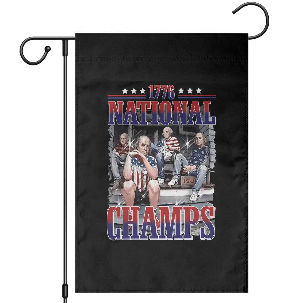 1776 National Champs Garden Flag Funny Founding Father USA 250th Anniversary
