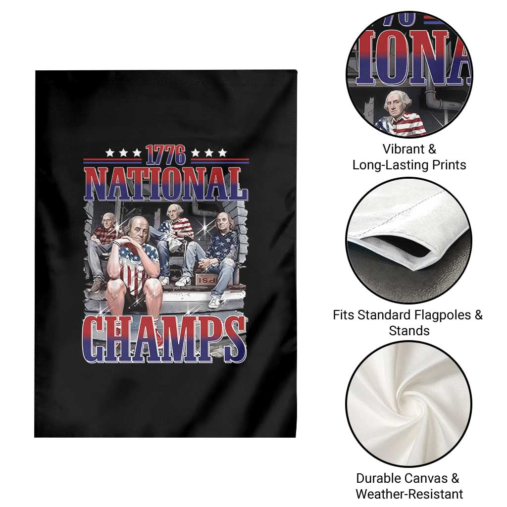 1776 National Champs Garden Flag Funny Founding Father USA 250th Anniversary