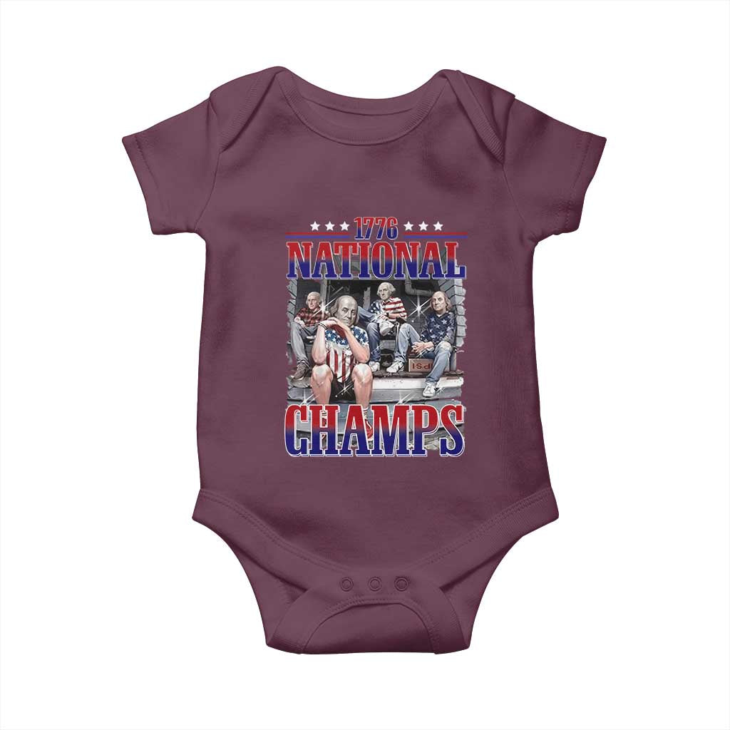 1776 National Champs Baby Onesie Funny Founding Father USA 250th Anniversary