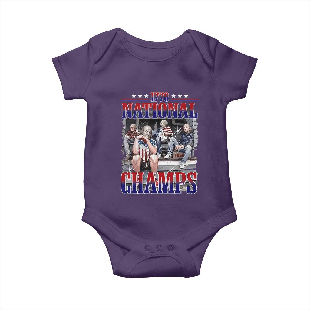 1776 National Champs Baby Onesie Funny Founding Father USA 250th Anniversary