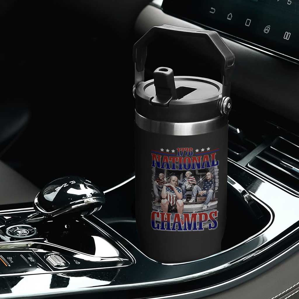 1776 National Champs Flip Straw Tumbler Funny Founding Father USA 250th Anniversary