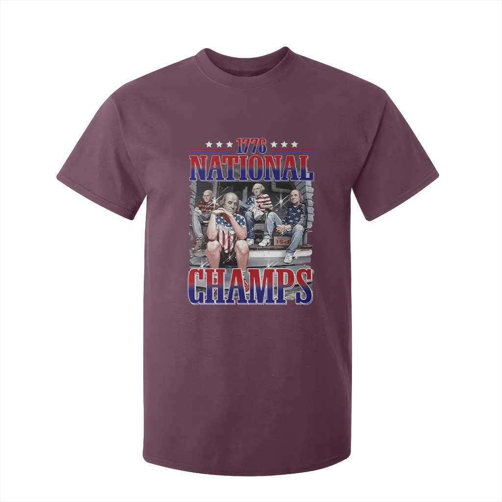 1776 National Champs T Shirt For Kid Funny Founding Father USA 250th Anniversary