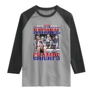 1776 National Champs Raglan Shirt Funny Founding Father USA 250th Anniversary