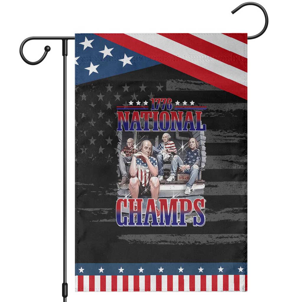 1776 National Champs Patriotic Garden Flag Funny Founding Father USA 250th Anniversary
