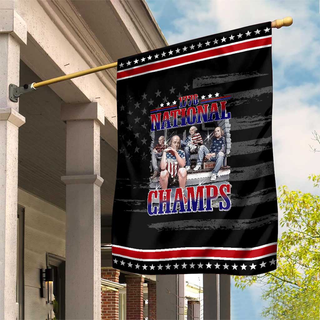 1776 National Champs Patriotic Garden Flag Funny Founding Father USA 250th Anniversary