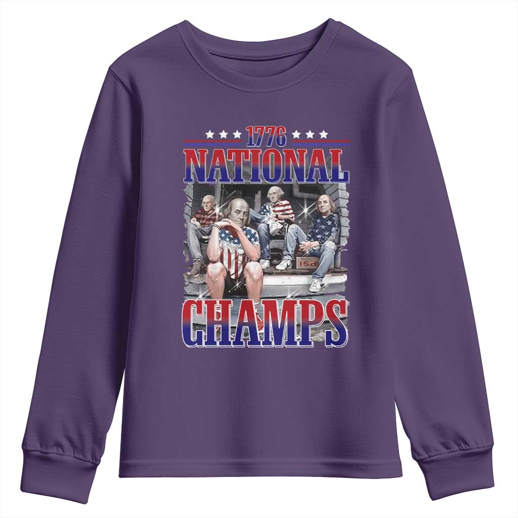 1776 National Champs Youth Sweatshirt Funny Founding Father USA 250th Anniversary