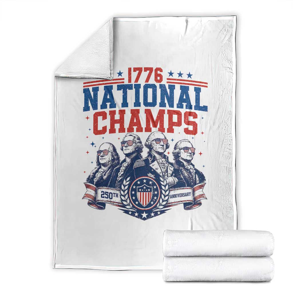 1776 National Champs Throw Blanket Funny Founding Fathers Sunglasses Patriotic 4th of July