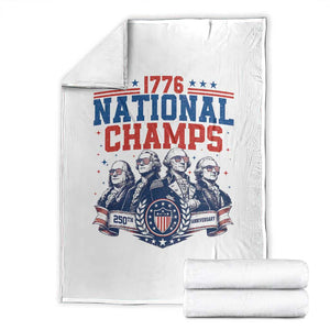 1776 National Champs Throw Blanket Funny Founding Fathers Sunglasses Patriotic 4th of July