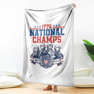 1776 National Champs Throw Blanket Funny Founding Fathers Sunglasses Patriotic 4th of July