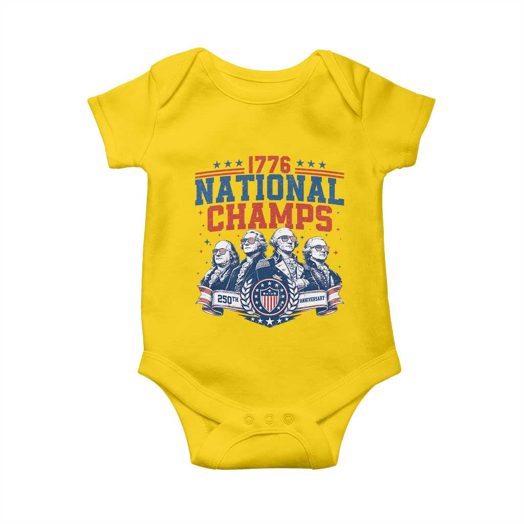 1776 National Champs Baby Onesie Funny Founding Fathers Sunglasses Patriotic 4th of July