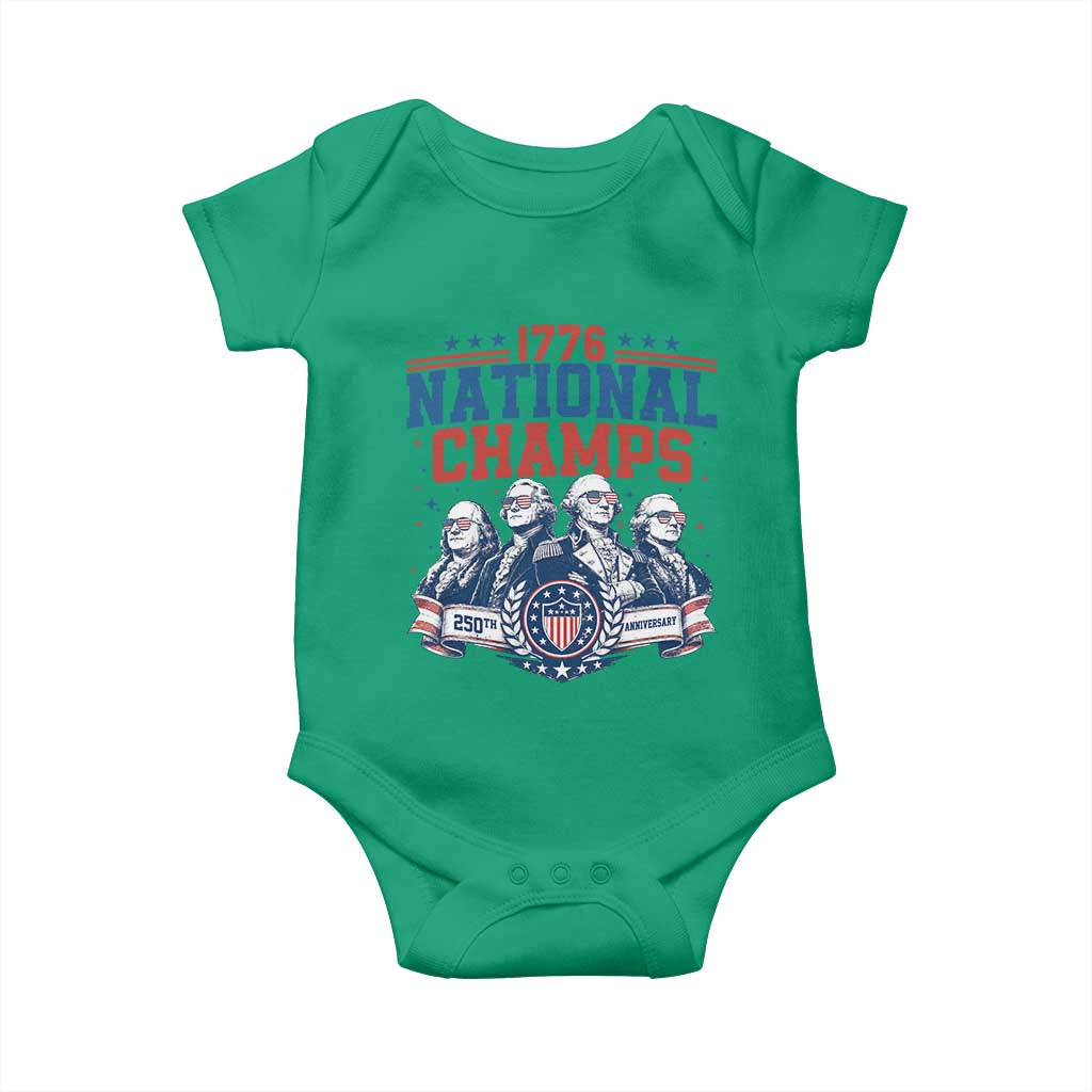1776 National Champs Baby Onesie Funny Founding Fathers Sunglasses Patriotic 4th of July