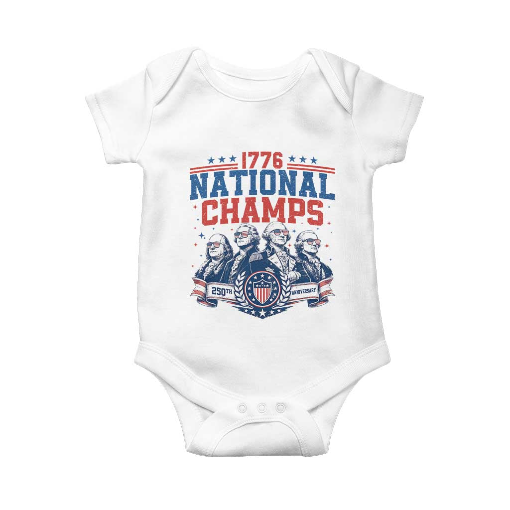 1776 National Champs Baby Onesie Funny Founding Fathers Sunglasses Patriotic 4th of July