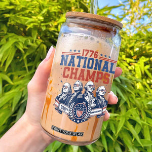 1776 National Champs Glass Can Funny Founding Fathers Sunglasses Patriotic 4th of July