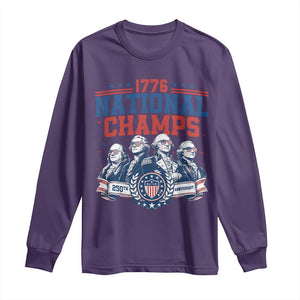 1776 National Champs Long Sleeve Shirt Funny Founding Fathers Sunglasses Patriotic 4th of July