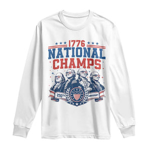 1776 National Champs Long Sleeve Shirt Funny Founding Fathers Sunglasses Patriotic 4th of July
