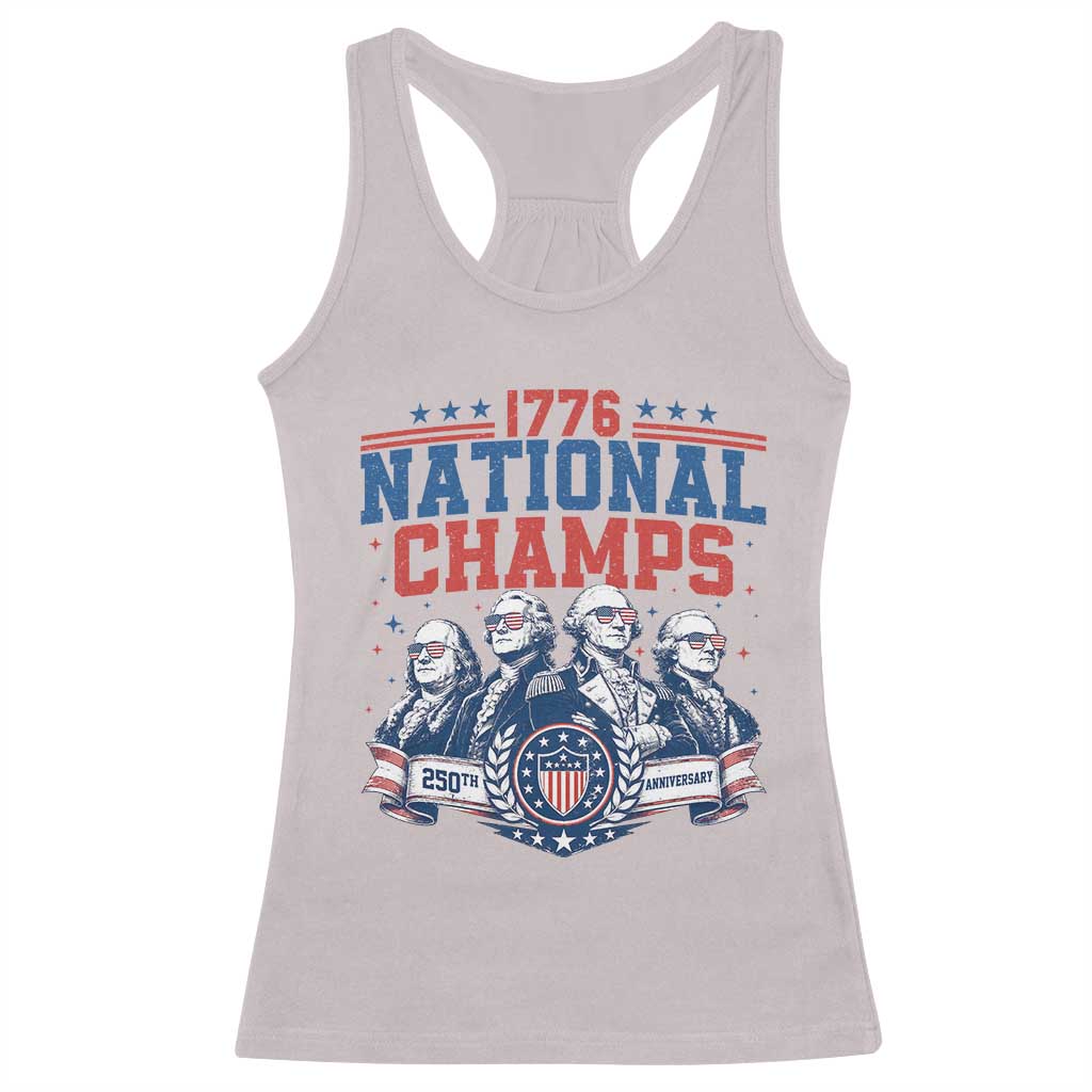1776 National Champs Racerback Tank Top Funny Founding Fathers Sunglasses Patriotic 4th of July