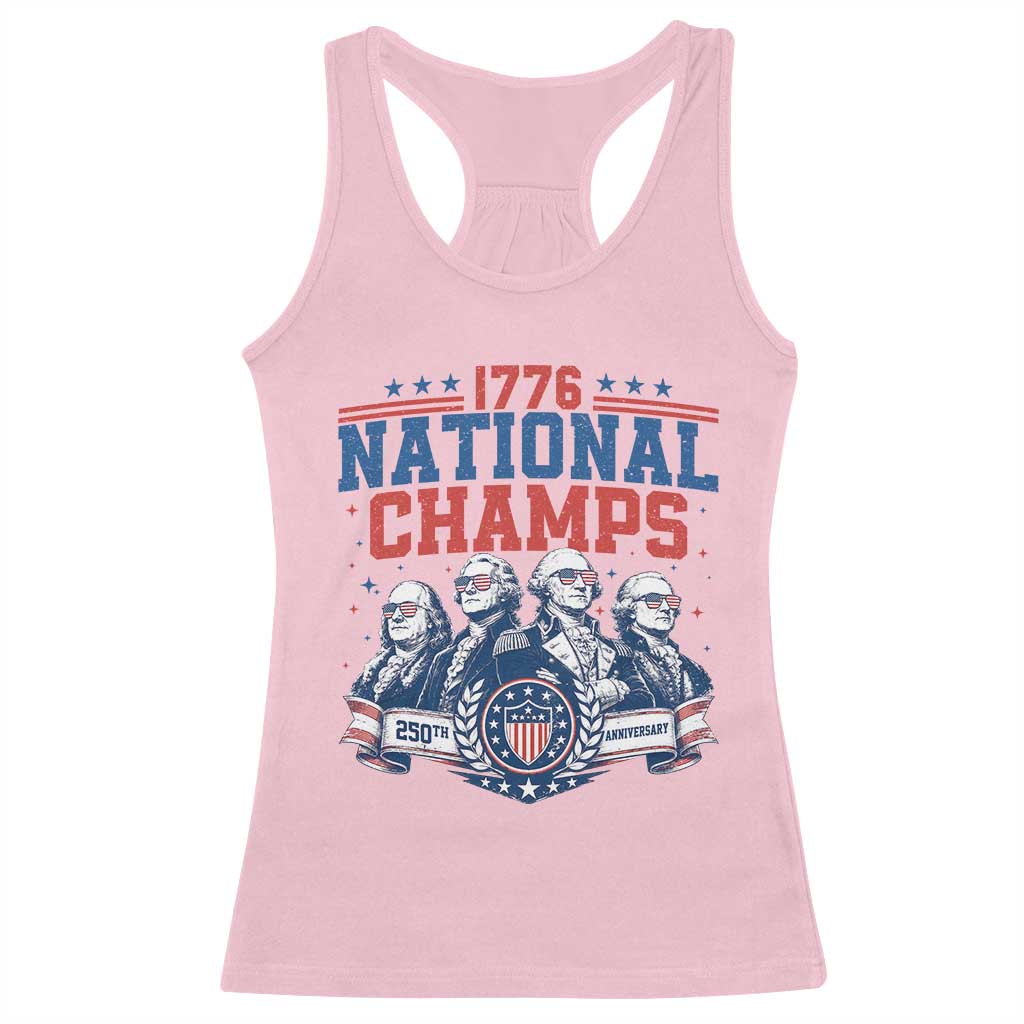 1776 National Champs Racerback Tank Top Funny Founding Fathers Sunglasses Patriotic 4th of July