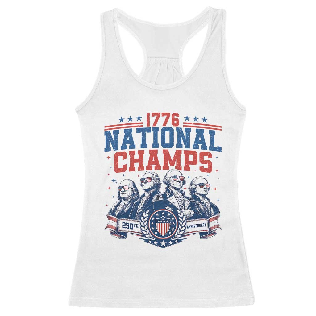 1776 National Champs Racerback Tank Top Funny Founding Fathers Sunglasses Patriotic 4th of July