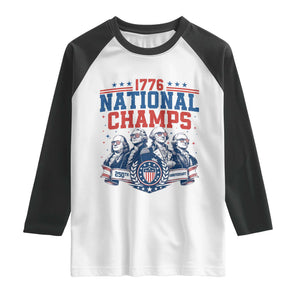 1776 National Champs Raglan Shirt Funny Founding Fathers Sunglasses Patriotic 4th of July