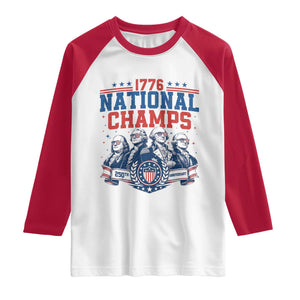 1776 National Champs Raglan Shirt Funny Founding Fathers Sunglasses Patriotic 4th of July