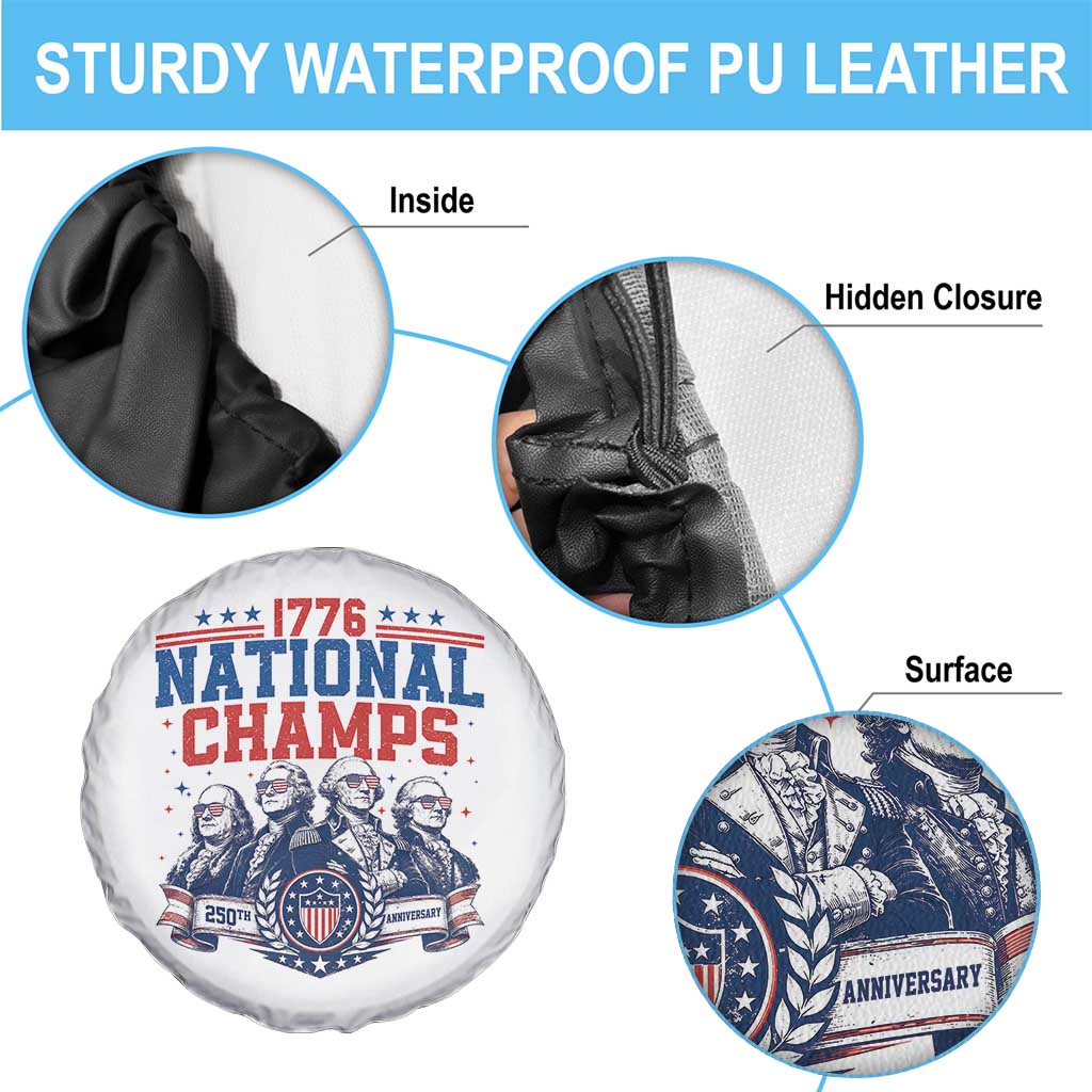 1776 National Champs Spare Tire Cover Funny Founding Fathers Sunglasses Patriotic 4th of July