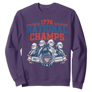 1776 National Champs Sweatshirt Funny Founding Fathers Sunglasses Patriotic 4th of July