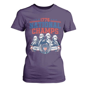 1776 National Champs T Shirt For Women Funny Founding Fathers Sunglasses Patriotic 4th of July