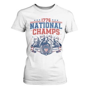 1776 National Champs T Shirt For Women Funny Founding Fathers Sunglasses Patriotic 4th of July