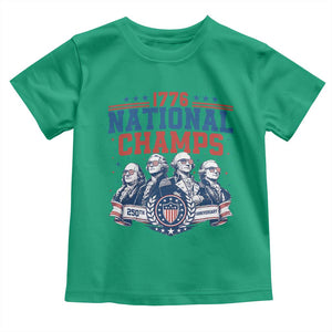 1776 National Champs Toddler T Shirt Funny Founding Fathers Sunglasses Patriotic 4th of July TS14 Irish Green Print Your Wear