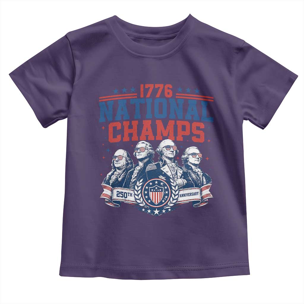 1776 National Champs Toddler T Shirt Funny Founding Fathers Sunglasses Patriotic 4th of July TS14 Purple Print Your Wear