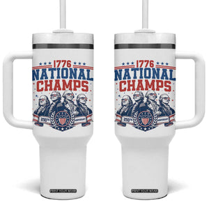 1776 National Champs Tumbler With Handle Funny Founding Fathers Sunglasses Patriotic 4th of July
