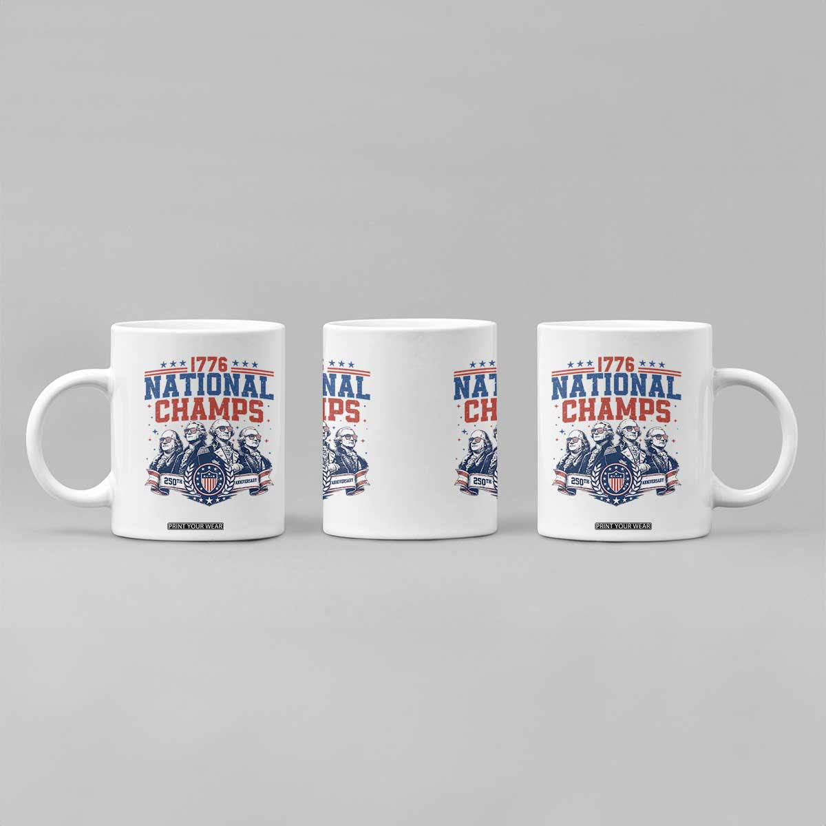 1776 National Champs Coffee Mug Funny Founding Fathers Sunglasses Patriotic 4th of July