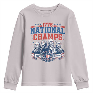 1776 National Champs Youth Sweatshirt Funny Founding Fathers Sunglasses Patriotic 4th of July