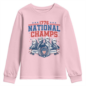 1776 National Champs Youth Sweatshirt Funny Founding Fathers Sunglasses Patriotic 4th of July