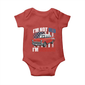 I'm Not Old I'm Classic Baby Onesie American Classic Collector Car US Flag