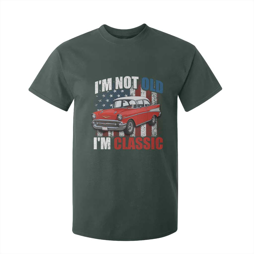I'm Not Old I'm Classic T Shirt For Kid American Classic Collector Car US Flag