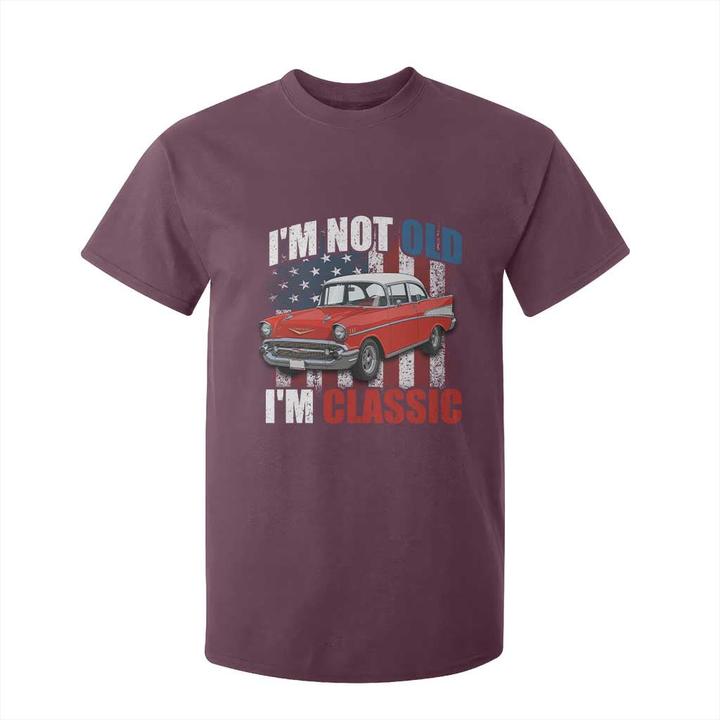 I'm Not Old I'm Classic T Shirt For Kid American Classic Collector Car US Flag