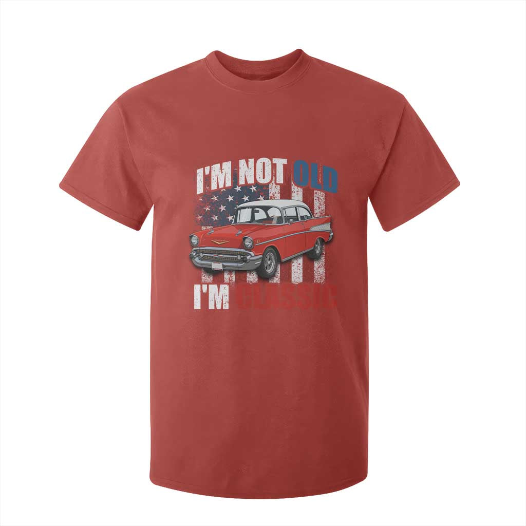 I'm Not Old I'm Classic T Shirt For Kid American Classic Collector Car US Flag
