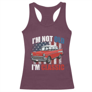 I'm Not Old I'm Classic Racerback Tank Top American Classic Collector Car US Flag