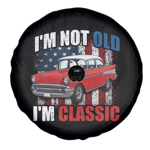 I'm Not Old I'm Classic Spare Tire Cover American Classic Collector Car US Flag