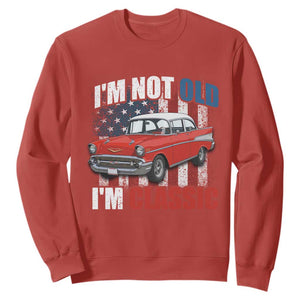 I'm Not Old I'm Classic Sweatshirt American Classic Collector Car US Flag