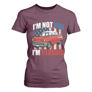 I'm Not Old I'm Classic T Shirt For Women American Classic Collector Car US Flag
