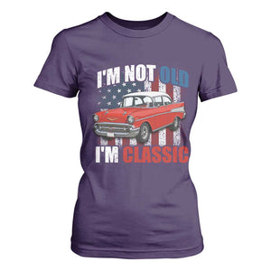 I'm Not Old I'm Classic T Shirt For Women American Classic Collector Car US Flag