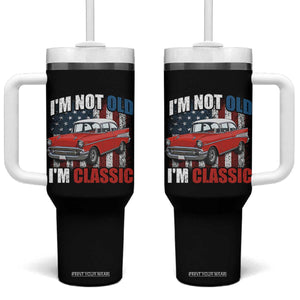 I'm Not Old I'm Classic Tumbler With Handle American Classic Collector Car US Flag