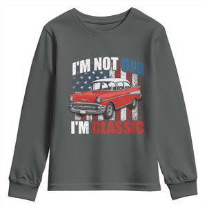 I'm Not Old I'm Classic Youth Sweatshirt American Classic Collector Car US Flag